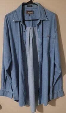 Men's vintage Barrington button down blue 17 34/35
